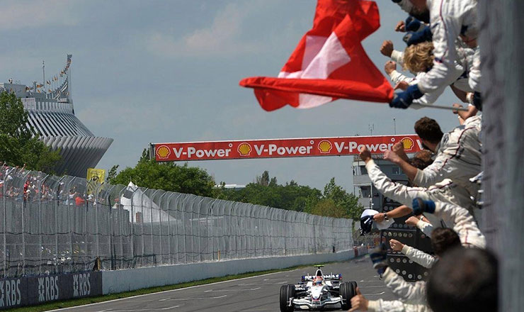 Robert Kubica mentre vince il GP del Canada